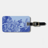 Elegant Blue Lotus Flowers Mandala Water Lily Bagagelabel (Voorkant horizontaal)