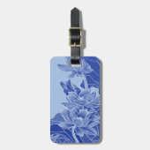 Elegant Blue Lotus Flowers Mandala Water Lily Bagagelabel (Voorkant verticaal)