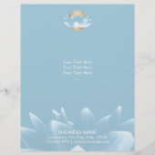 Elegant Blue Lotus & Gold Sun Light Blue Flyer (Voorkant)