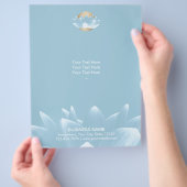 Elegant Blue Lotus & Gold Sun Light Blue Flyer (Hand)