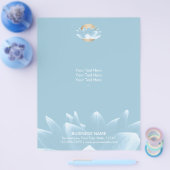 Elegant Blue Lotus & Gold Sun Light Blue Flyer (Enkel)