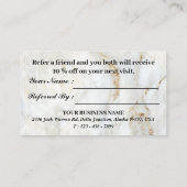 Elegant Blue Lotus Marble Aanbevelingskaartje (Achterkant)