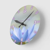Elegant Blue Lotus  Ronde Klok (Hoek)
