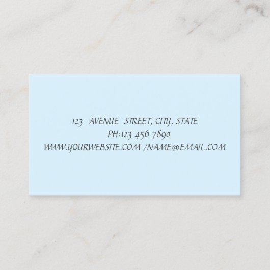 Elegant Blue Lotus Yoga Instructor Visitekaartje (Achterkant)