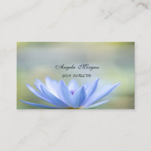 Elegant Blue Lotus Yoga Instructor Visitekaartje