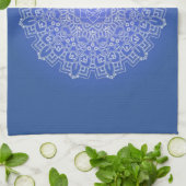 Elegant Blue Mandala met OM Theedoek (Gevouwen)