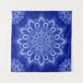 Elegant Blue Mandala Wandkleed (Voorkant)
