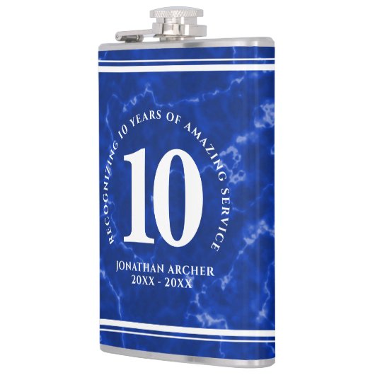 Elegant Blue Marble 10 jaar Jubileum Heupfles (Links)