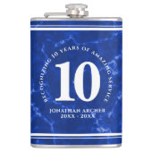 Elegant Blue Marble 10 jaar Jubileum Heupfles (Voorkant)