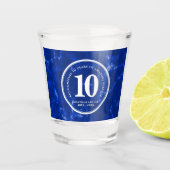 Elegant Blue Marble 10 jaar Jubileum Shot Glas (Voorkant)