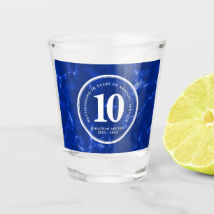 Elegant Blue Marble 10 jaar Jubileum Shot Glas