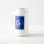 Elegant Blue Marble 15 jaar Jubileum Bierpul (Voorkant links)