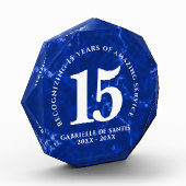 Elegant Blue Marble 15 jaar Jubileum Fotoblokken (Links)