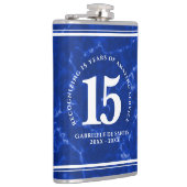 Elegant Blue Marble 15 jaar Jubileum Heupfles (Rechts)