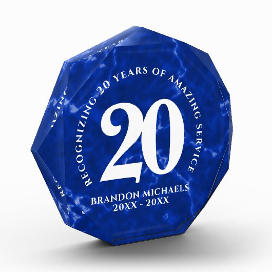 Elegant Blue Marble 20 jaar Jubileum Fotoblokken (Links)