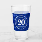 Elegant Blue Marble 20 jaar Jubileum Glas (Voorkant)