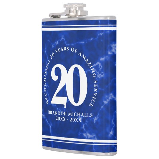 Elegant Blue Marble 20 jaar Jubileum Heupfles (Links)