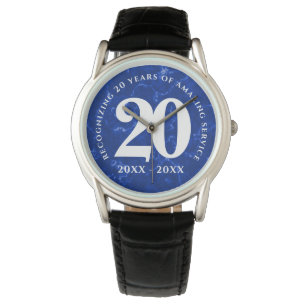 Elegant Blue Marble 20 jaar Jubileum Horloge
