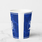 Elegant Blue Marble 20 jaar Jubileum Papieren Bekers (Rechts)