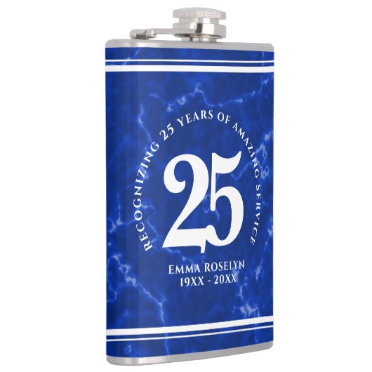 Elegant Blue Marble 25 jaar Jubileum Heupfles (Rechts)