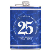 Elegant Blue Marble 25 jaar Jubileum Heupfles (Voorkant)