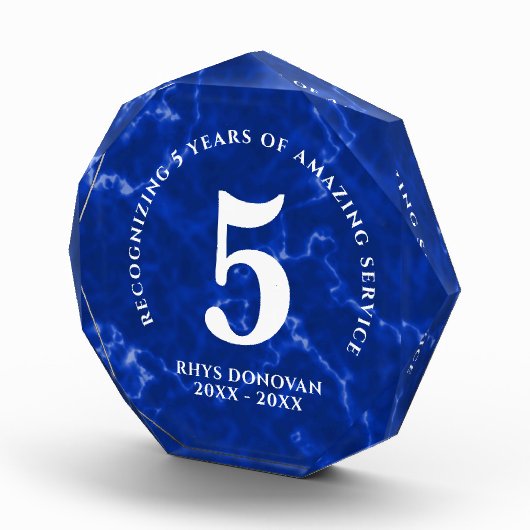 Elegant Blue Marble 5 jaar Jubileum Fotoblokken (Rechts)