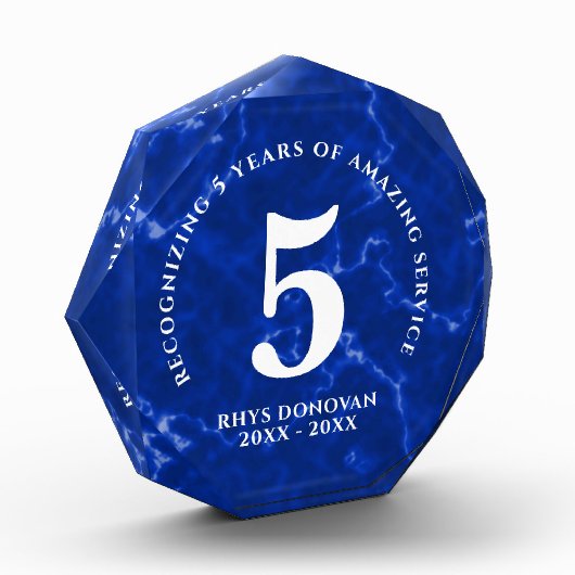 Elegant Blue Marble 5 jaar Jubileum Fotoblokken (Links)