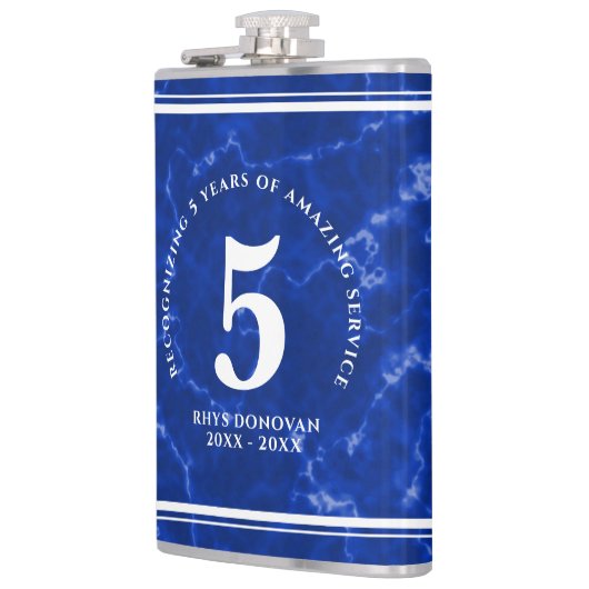 Elegant Blue Marble 5 jaar Jubileum Heupfles (Links)