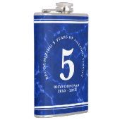 Elegant Blue Marble 5 jaar Jubileum Heupfles (Rechts)