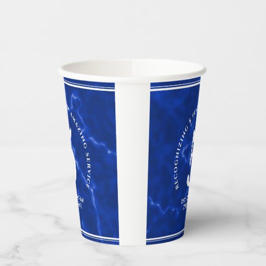 Elegant Blue Marble 5 jaar Jubileum Papieren Bekers (Links)