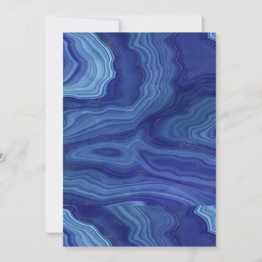 Elegant Blue Marble Agate Baby shower (Achterkant)