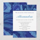 Elegant Blue Marble Agate Baby shower (Voorkant / Achterkant)