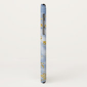Elegant Blue Marble Monogram Faux Gold Glitter Case-Mate iPhone Case (Achterkant/links)