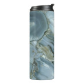 Elegant Blue Marble Natural Stone Pattern Monogram Thermosbeker (Gedraaid links)