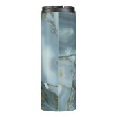 Elegant Blue Marble Natural Stone Pattern Monogram Thermosbeker (Achterkant)