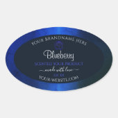 Elegant Blue Marble Pattern Floral Product Label (Voorkant)