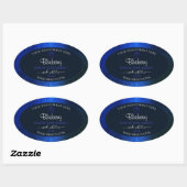 Elegant Blue Marble Pattern Floral Product Label (Vel)
