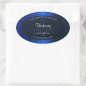 Elegant Blue Marble Pattern Floral Product Label (Tas)