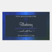 Elegant Blue Marble Pattern Floral Product Label (Voorkant)