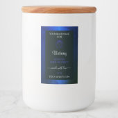 Elegant Blue Marble Pattern Floral Product Label Voedselcontainer Etiket (Voorkant)