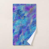 Elegant Blue Marble Pattern With Monogram  Bad Handdoek (Handdoek)