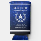 Elegant Blue Marble Police Officer Retirement Seltzer Blikjeskoeler (Voorkant)