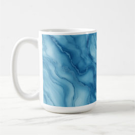 Elegant Blue Marble with Fluid Wave-Like Design Koffiemok