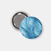 Elegant Blue Marble with Fluid Wave-Like Design  Magneet (Voorkant / Achterkant)