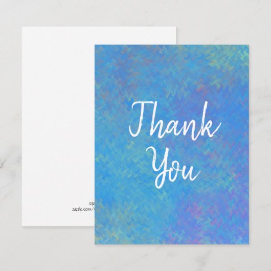Elegant Blue Marbling Bedankkaart (Voorkant / Achterkant)