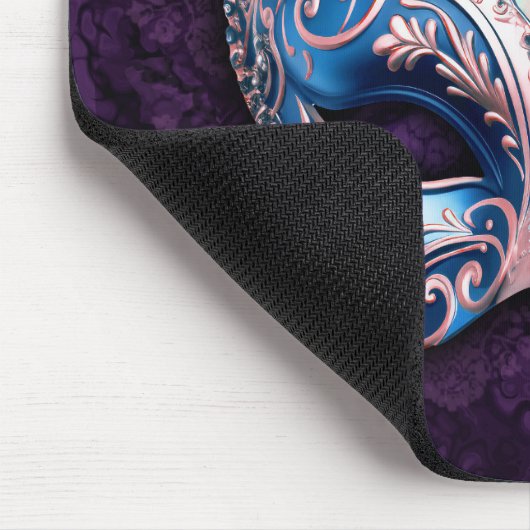 Elegant Blue Masquerade Mask Muismat (Hoek)