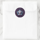 Elegant Blue Masquerade Mask Ronde Sticker (Tas)