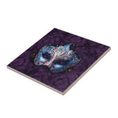 Elegant Blue Masquerade Mask Tegeltje (Zijkant)