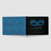 Elegant Blue Masquerade Quinceanera gastenboek (Volledig)