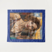 Elegant Blue Math Congratulations Photo Graduation Wandkleed (Voorkant (horizontaal))